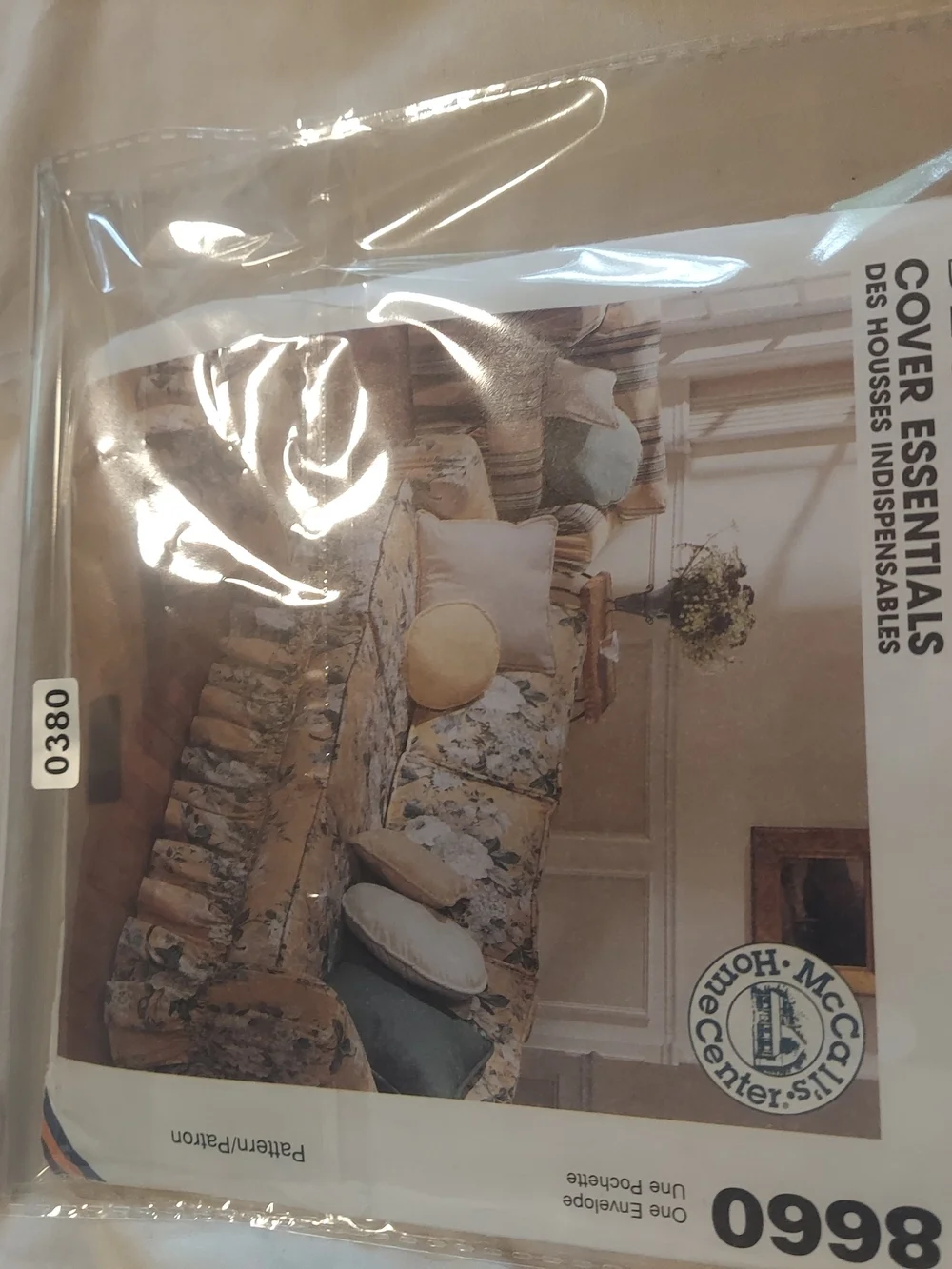 McCalls 8660 Sofa Chair Recliner Slipcover Sewing Pattern Throw Pillows